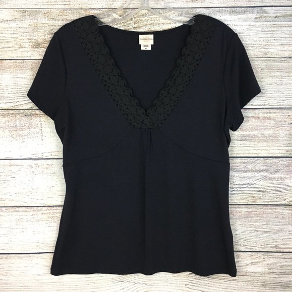 Covington Eyelet Lace Detail Pullover Top - Picture 1 of 10